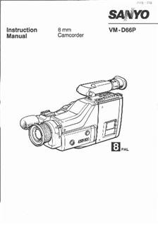 Sanyo VM D 66 P manual. Camera Instructions.